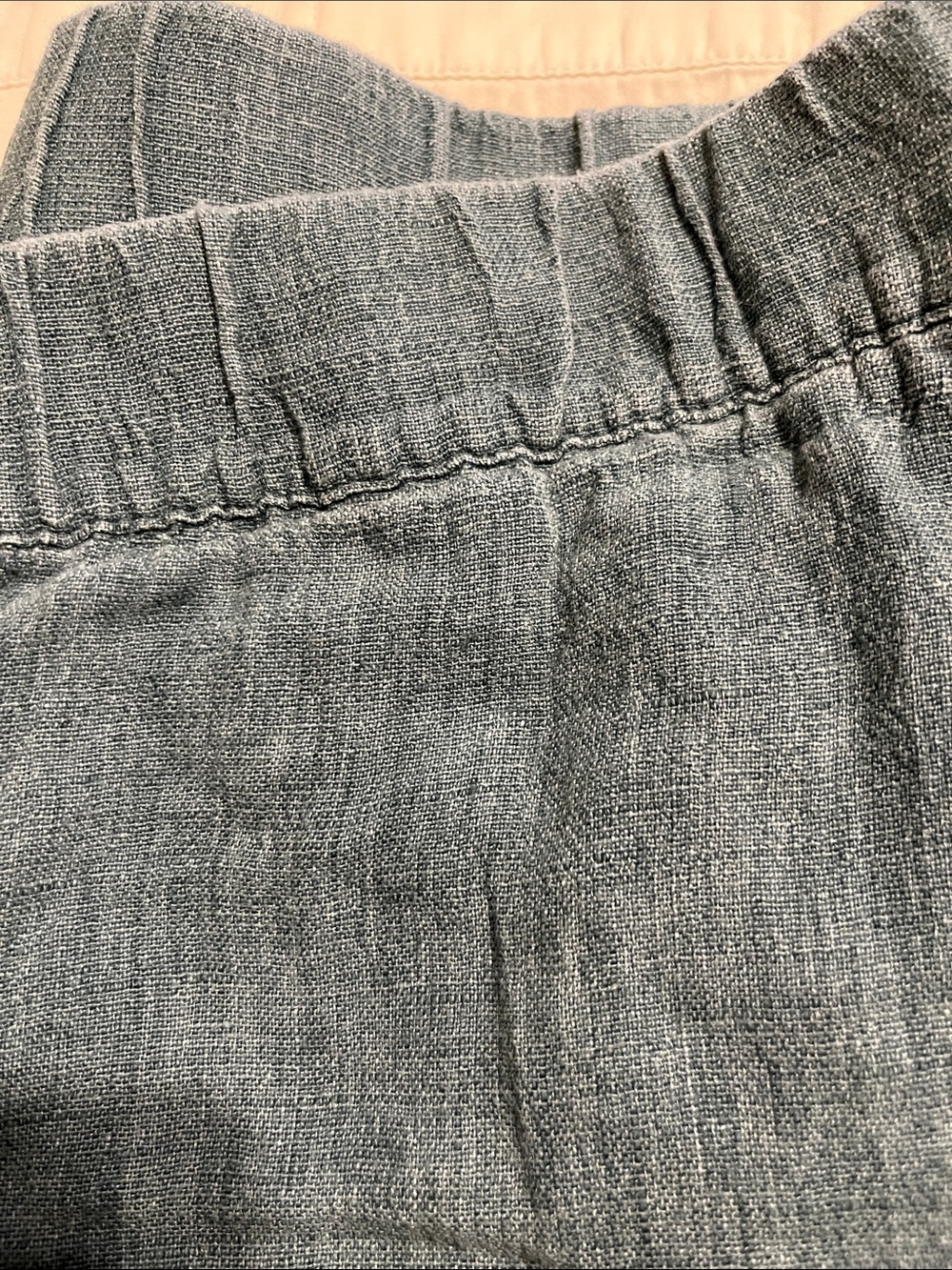 Pure Jill Blue Linen Casual Pants - Picture 4 of 4